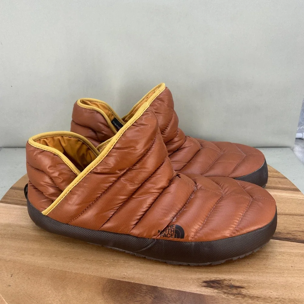 The North Face Thermoball Traction Mule IV Brown Yellow Mens Size 13 NF0A3MKH